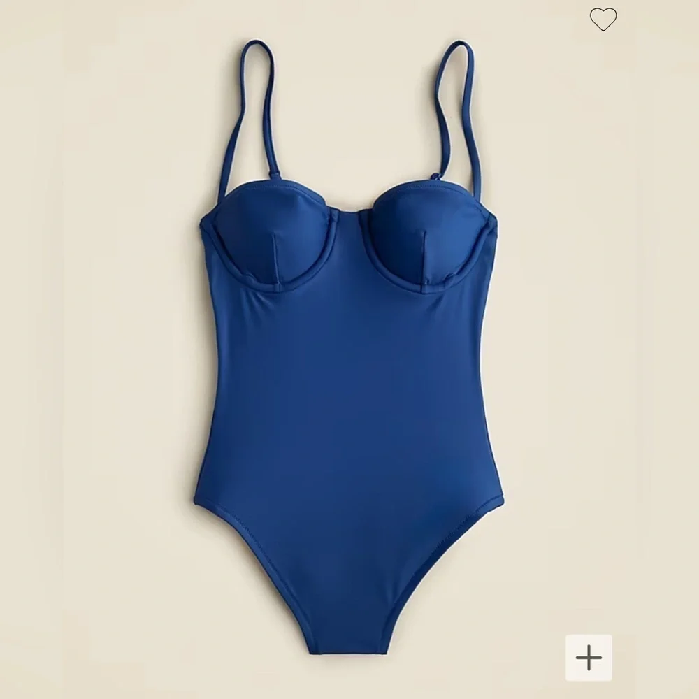J. Crew Navy Heritage Balconette Underwire One Piece Swimsuit NWT Size 0